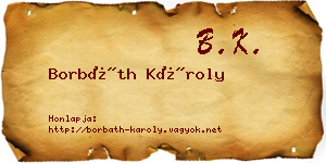 Borbáth Károly névjegykártya