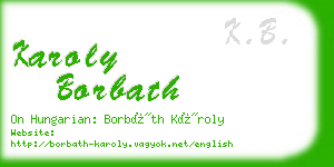 karoly borbath business card